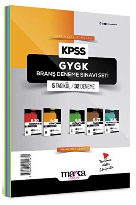 KPSS GYGK Branş Deneme Sınavı Seti 5 Fasikül 32 Deneme Marka Yayınları
