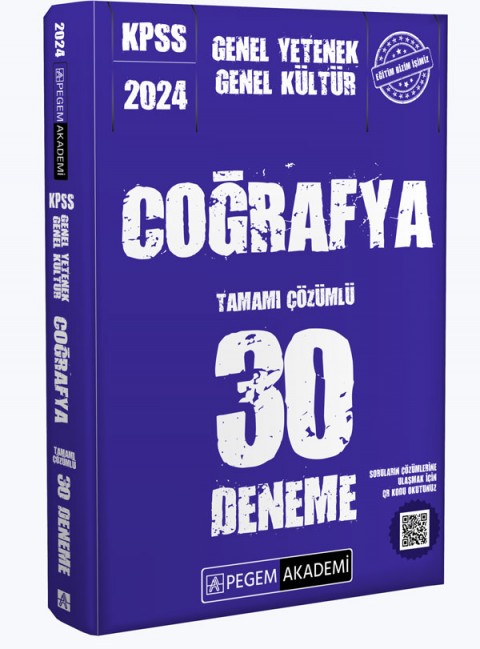 2024 KPSS Genel Yetenek Genel Kültür Coğrafya 30 Deneme Pegem Akademi Yayınları
