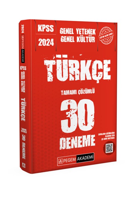 2024 KPSS Genel Yetenek Genel Kültür Türkçe 30 Deneme Pegem Akademi Yayınları