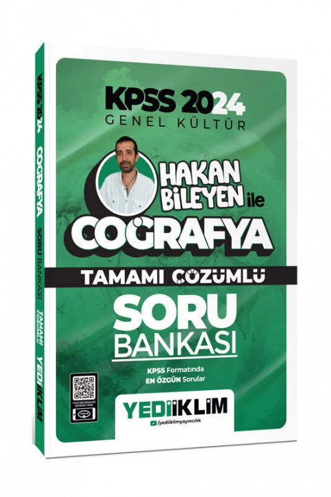 2024 KPSS Hakan Bileyen ile Coğrafya Tamamı Çözümlü Soru Bankası Yediiklim Yayınları