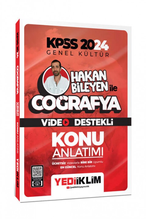 2024 KPSS Hakan Bileyen ile Coğrafya Video Destekli Konu Anlatımı Yediiklim Yayınları