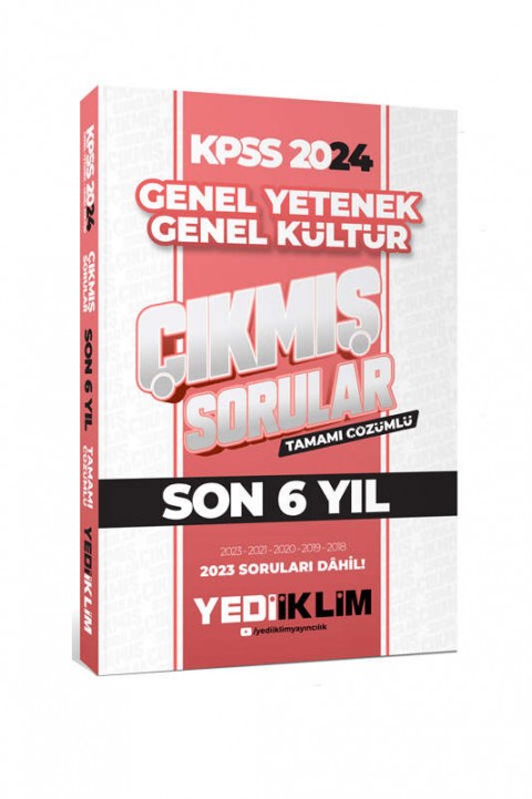 2024 KPSS Lisans Genel Yetenek Genel Kültür Son 6 Yıl Tamamı Çözümlü Çıkmış Sorular Yediiklim Yayınları
