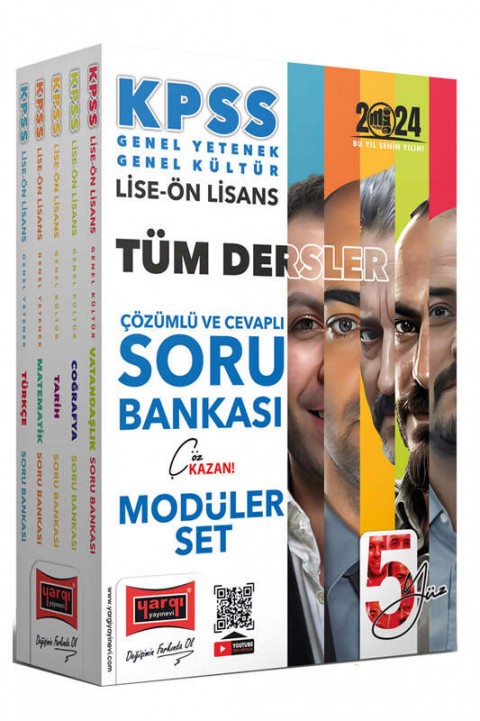 2024 KPSS Lise Ön Lisans 5Yüz Ekibi Genel Kültür Genel Yetenek Tüm Dersler Çözümlü ve Cevaplı Modüler Soru Bankası Seti Yargı Yayınları
