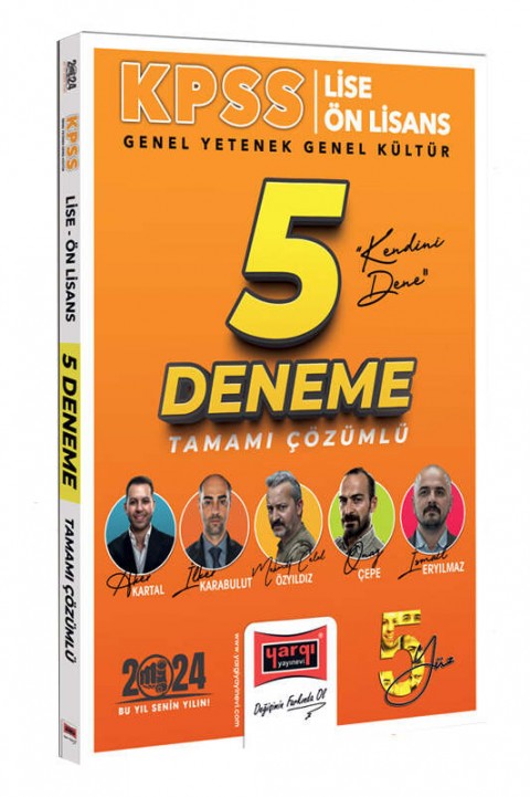 2024 KPSS Lise Ön Lisans Genel Kültür Genel Yetenek 5Yüz Ekibi Tüm Dersler Tamamı Çözümlü 5 Deneme Yargı Yayınları