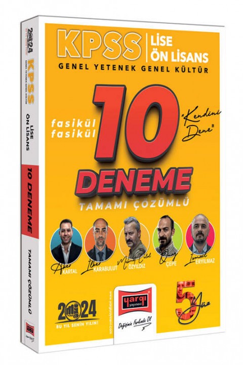2024 KPSS Lise Ön Lisans Genel Yetenek Genel Kültür Tüm Dersler 5Yüz Ekibi Fasikül Fasikül Tamamı Çözümlü 10 Deneme Yargı Yayınları