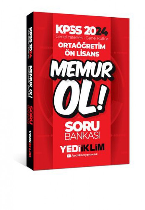 2024 KPSS Ortaöğretim Önlisans Memur Ol Soru Bankası Yediiklim Yayınları