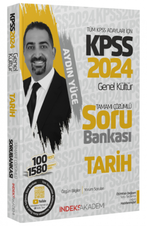 2024 KPSS Tarih Soru Bankası Çözümlü - Aydın Yüce İndeks Akademi Yayıncılık