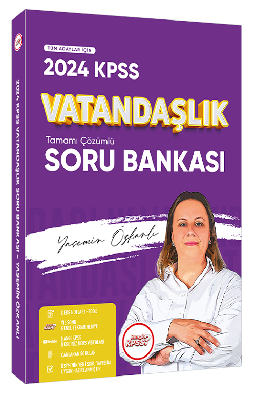 2024 KPSS Vatandaşlık Çözümlü Soru Bankası - Yasemin Çakıraslan Özkanlı Hangi KPSS Yayınları