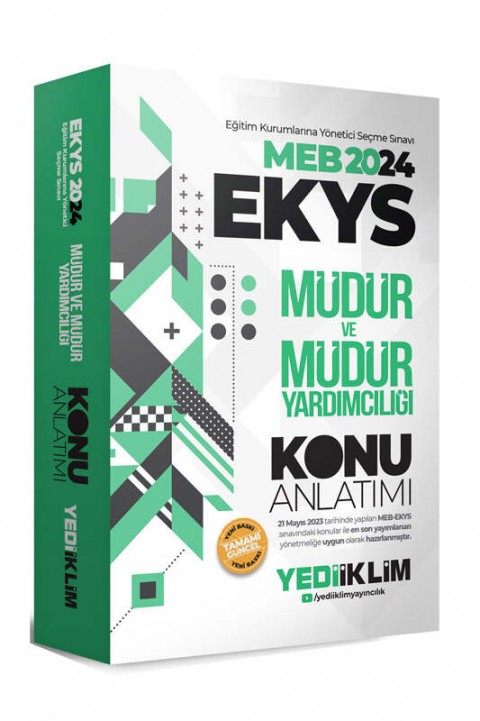 2024 MEB EKYS Müdür Ve Müdür Yardımcılığı Konu Anlatımı Yediiklim Yayınları