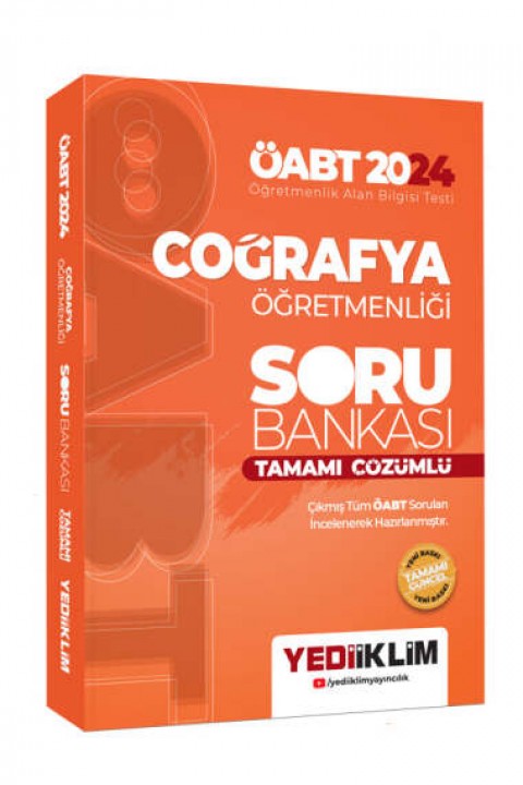 2024 ÖABT Coğrafya Öğretmenliği Tamamı Çözümlü Soru Bankası Yediiklim Yayınları