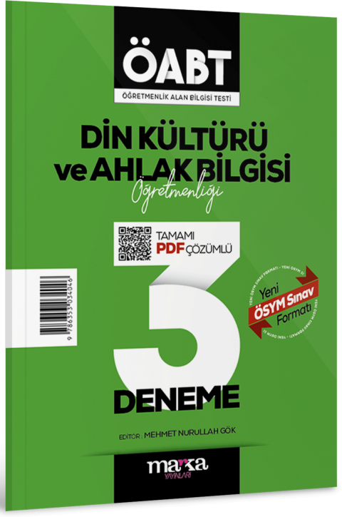 ÖABT Din Kültürü ve Ahlak Bilgisi Öğretmenliği Tamamı Çözümlü 3 Deneme Marka Yayınları