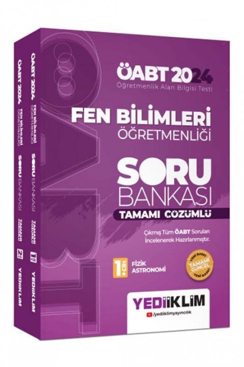 2024 ÖABT Fen Bilimleri Öğretmenliği Tamamı Çözümlü Soru Bankası Yediiklim Yayınları