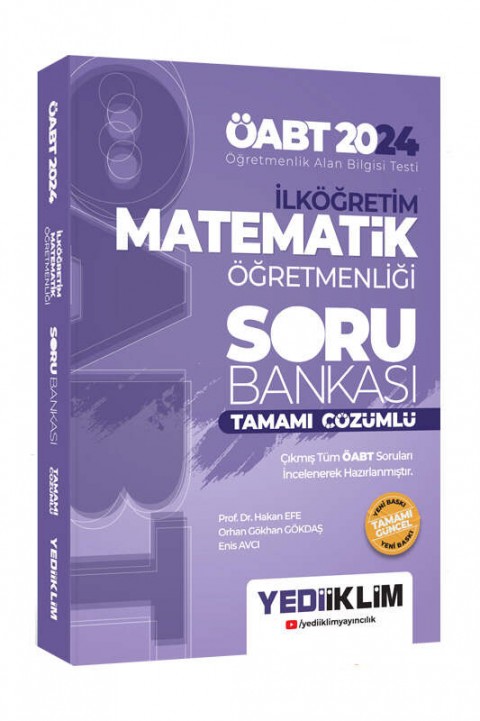 2024 ÖABT İlköğretim Matematik Öğretmenliği Tamamı Çözümlü Soru Bankası Yediiklim Yayınları