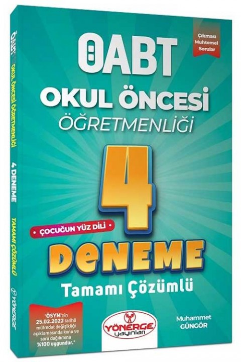 KPSS ÖABT Okul Öncesi Öğretmenliği Çocuğun Yüz Dili 4 Deneme Yönerge Yayınları