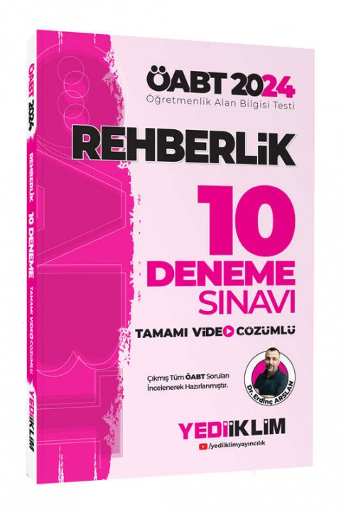 2024 ÖABT Rehberlik Tamamı Video Çözümlü 10 Deneme Sınavı Yediiklim Yayınları