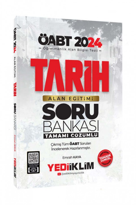 2024 ÖABT Tarih Alan Eğitimi Tamamı Çözümlü Soru Bankası Yediiklim Yayınları