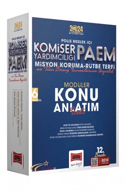 2024 Polis Meslek İçi PAEM Komiser Yardımcılığı Misyon Koruma Rütbe Terfi Modüler Konu Anlatım Seti 6 Kitap Yargı Yayınları