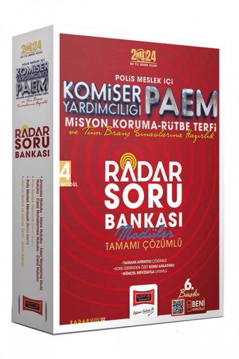2024 Polis Meslek İçi PAEM Komiser Yardımcılığı Misyon Koruma Rütbe Terfi Radar Soru Bankası 4 Kitap Yargı Yayınları