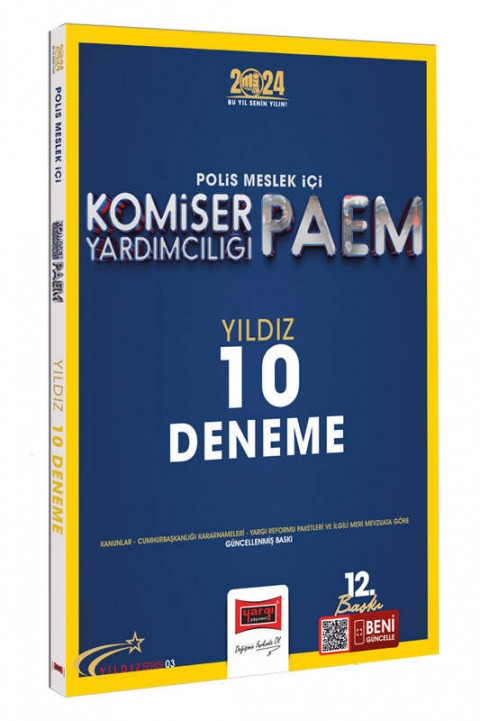 2024 Polis Meslek İçi PAEM Komiser Yardımcılığı Yıldız Serisi Yıldız 10 Deneme Yargı Yayınları