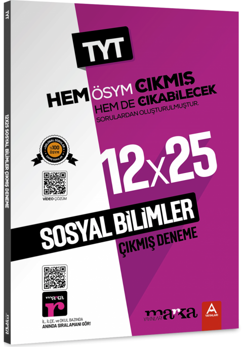 Marka Yayınları TYT Sosyal Bilimler 12x25 Çıkmış ve Çıkabilecek Denemeler Marka Yayınları