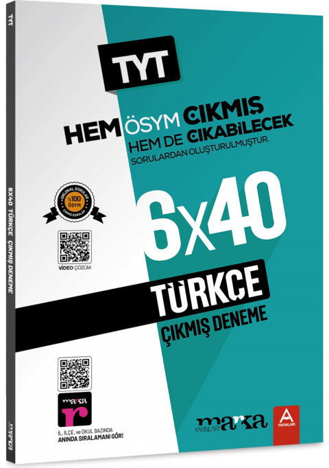 TYT Türkçe 6 x 40 Çıkmış ve Çıkabilecek Denemeler Marka Yayınları