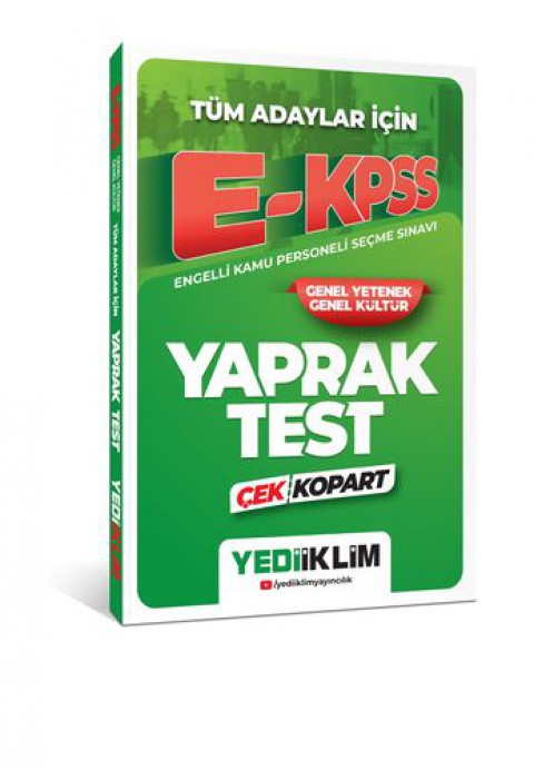 2024 Tüm Adaylar İçin EKPSS Çek Kopart Yaprak Test Yediiklim Yayınları