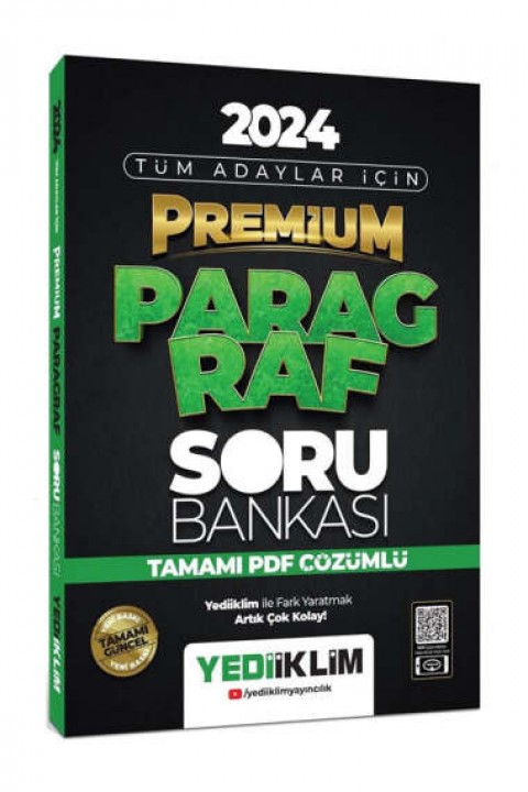2024 Tüm Adaylar için Premium Paragraf Tamamı Pdf Çözümlü Soru Bankası Yediiklim Yayınları