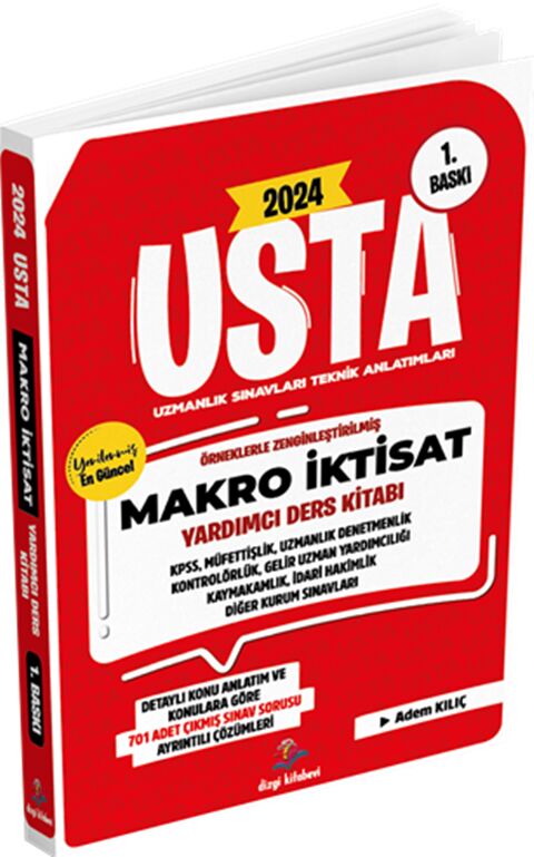 2024 Usta Makro İktisat Konu Anlatımı ve Konularına Göre Tasnif Edilmiş Tamamı Çözülmüş Çıkmış Sınav Soruları Dizgi Kitap Yayınları