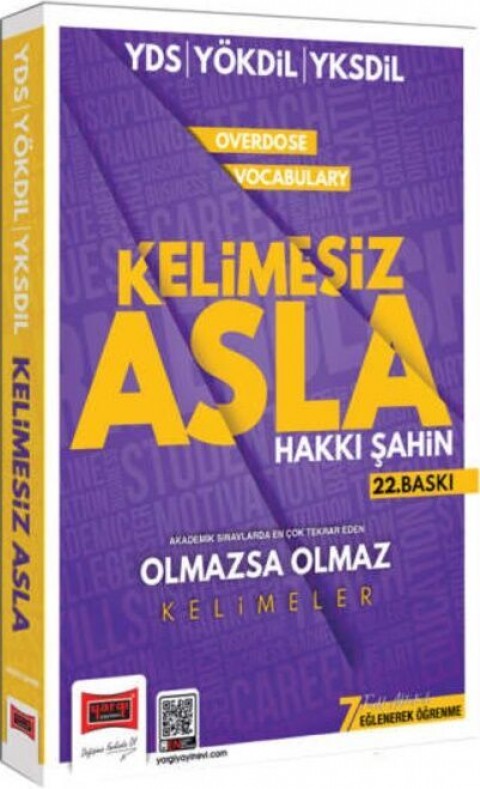 2024 YDS YÖKDİL YKSDİL Overdose Vocabulary Kelimesiz Asla 22.Baskı Yargı Yayınları