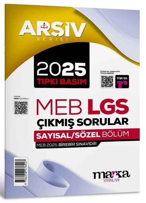 2025 8. Sınıf LGS Çıkmış Sorular Çözümlü Tıpkı Basım Marka Yayınları