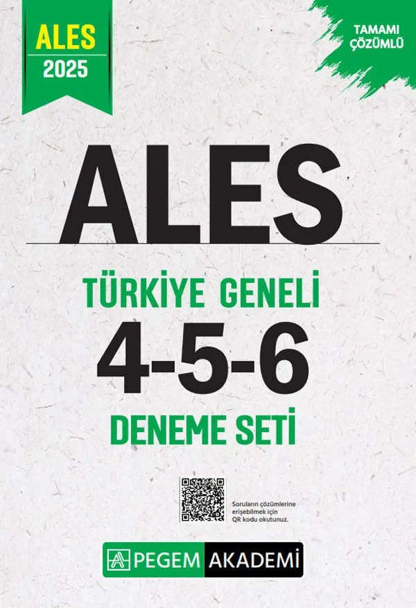 2025 ALES Türkiye Geneli 3 Deneme Çözümlü (4-5-6) Pegem Akademi Yayınları