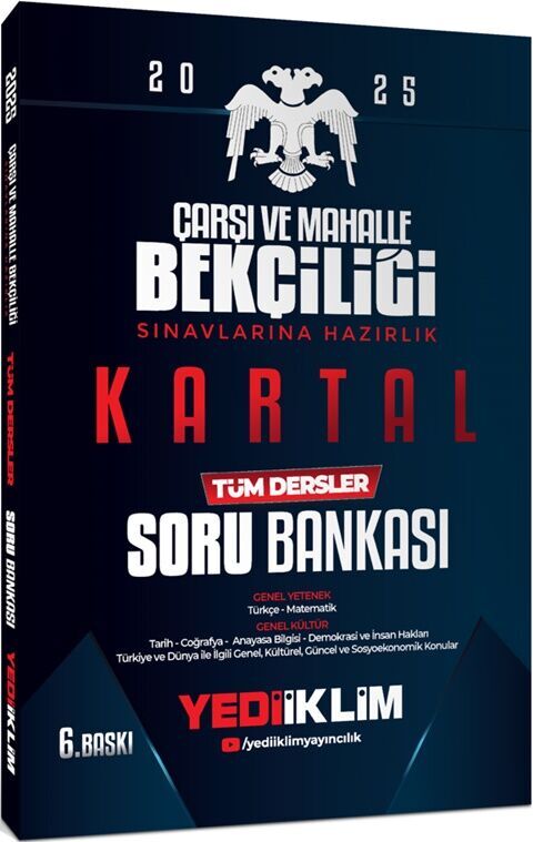 2025 Çarşı Ve Mahalle Bekçiliği Sınavlarına Hazırlık Kartal Tüm Dersler Soru Bankası Yediiklim Yayınları