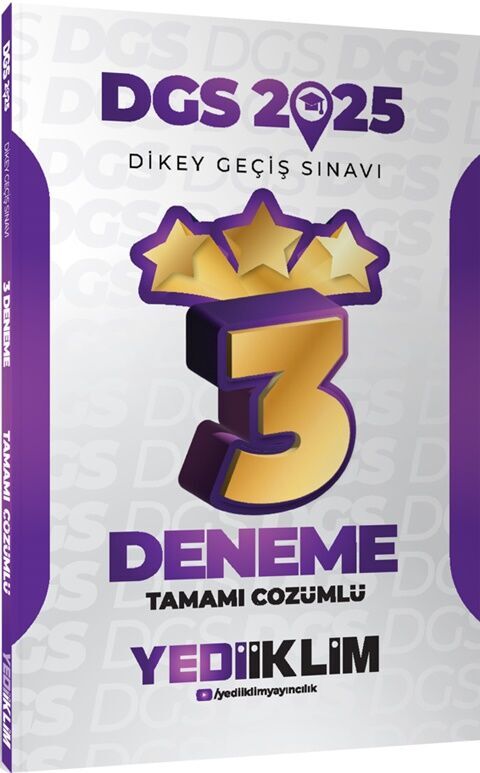 2025 DGS Tamamı Çözümlü 3 Yıldız Deneme Yediiklim Yayınları