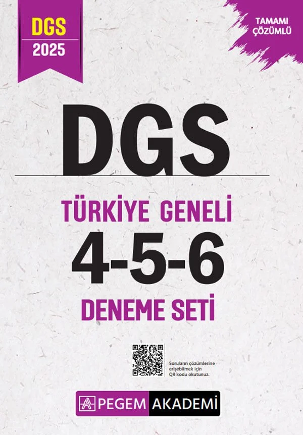 2025 DGS Türkiye Geneli 3 Deneme (4-5-6) Pegem Akademi Yayınları