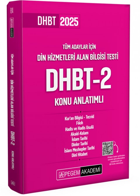 2025 DHBT-2 Tüm Adaylar Konu Anlatımlı Pegem Akademi Yayınları