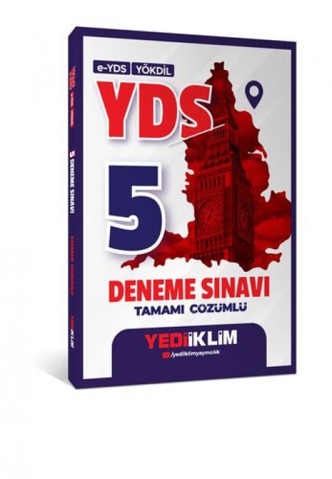 2025 E-YDS YÖKDİL YDS Tamamı Çözümlü 5 Deneme SınavıYediiklim Yayınları
