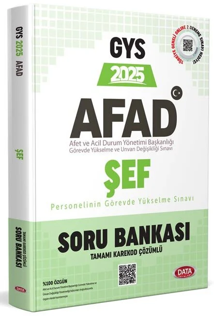 2025 GYS AFAD Şef Soru Bankası Çözümlü Görevde Yükselme Data Yayınları