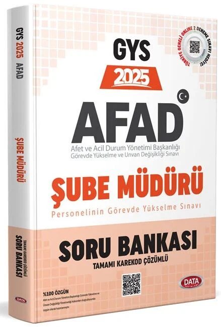 2025 GYS AFAD Şube Müdürü Soru Bankası Çözümlü Görevde Yükselme Data Yayınları