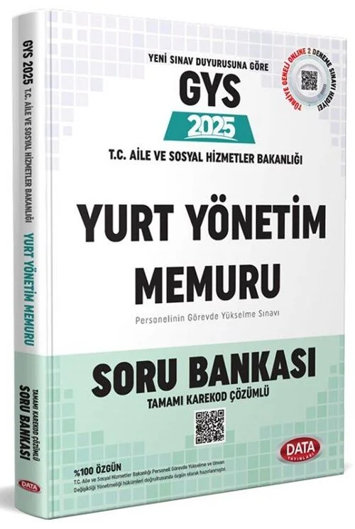 2025 GYS Aile ve Sosyal Hizmetler Bakanlığı Yurt Yönetim Memuru Soru Bankası Çözümlü Görevde Yükselme Data Yayınları