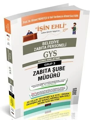 2025 GYS Belediye Grup 3 Zabıta Şube Müdürü İŞİN EHLİ Konu Anlatımı Görevde Yükselme  Savaş Yayınları