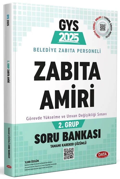 2025 GYS Belediye Zabıta Personeli Zabıta Amiri 2. Grup Soru Bankası Çözümlü Görevde Yükselme Data Yayınları