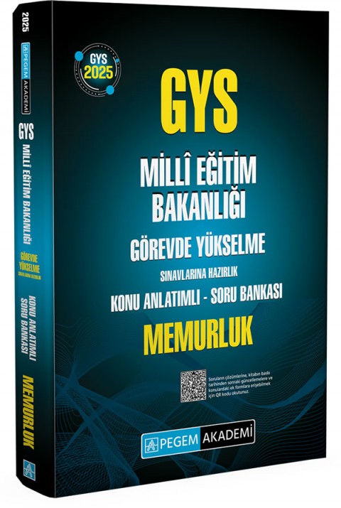 2025 GYS MEB Görevde Yükselme Sınavlarına Hazırlık Konu Anlatımlı Soru Bankası MEMURLUK Pegem Akademi Yayıncılık
