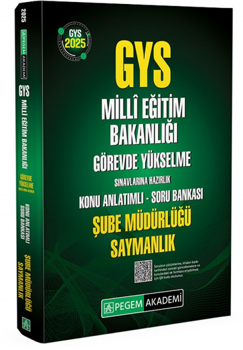 2025 GYS MEB Görevde Yükselme Sınavlarına Hazırlık Konu Anlatımlı Soru Bankası Şube Müdürlüğü Saymanlık Pegem Akademi Yayıncılık