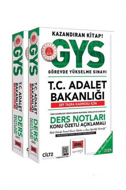 2025 GYS T.C Adalet Bakanlığı Şef Taşra Kadrosu İçin Ders Notları (2 Cilt) Yargı Yayınları
