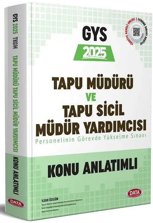 2025 GYS Tapu Kadastro Tapu Müdürü ve Tapu Sicil Müdür Yardımcısı Konu Anlatımı Görevde Yükselme Data Yayınları