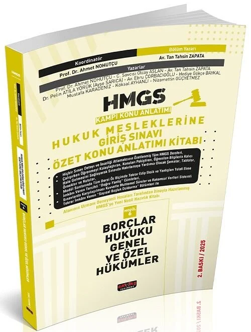 2025 HMGS Borçlar Hukuku Genel ve Özel Hükümler Özet Konu Anlatımı Modül-6 2. Baskı - Tan Tahsin Zapata Savaş Yayınları