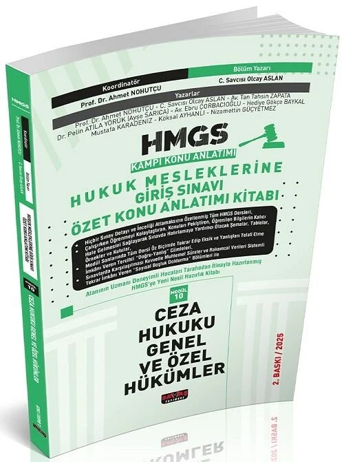 2025 HMGS Ceza Hukuku Genel ve Özel Hükümler Özet Konu Anlatımı Modül-10 2. Baskı - Olcay Aslan Savaş Yayınları