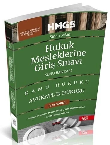 2025 HMGS Kamu Hukuku Avukatlık Hukuku Soru Bankası 3. Baskı - Sinan Sakin Savaş Yayınları