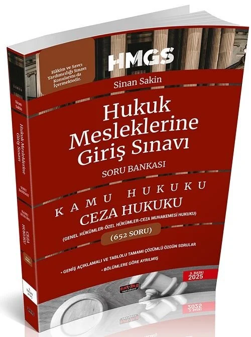 2025 HMGS Kamu Hukuku Ceza Hukuku Genel ve Özel Hükümler Soru Bankası 3. Baskı - Sinan Sakin Savaş Yayınları