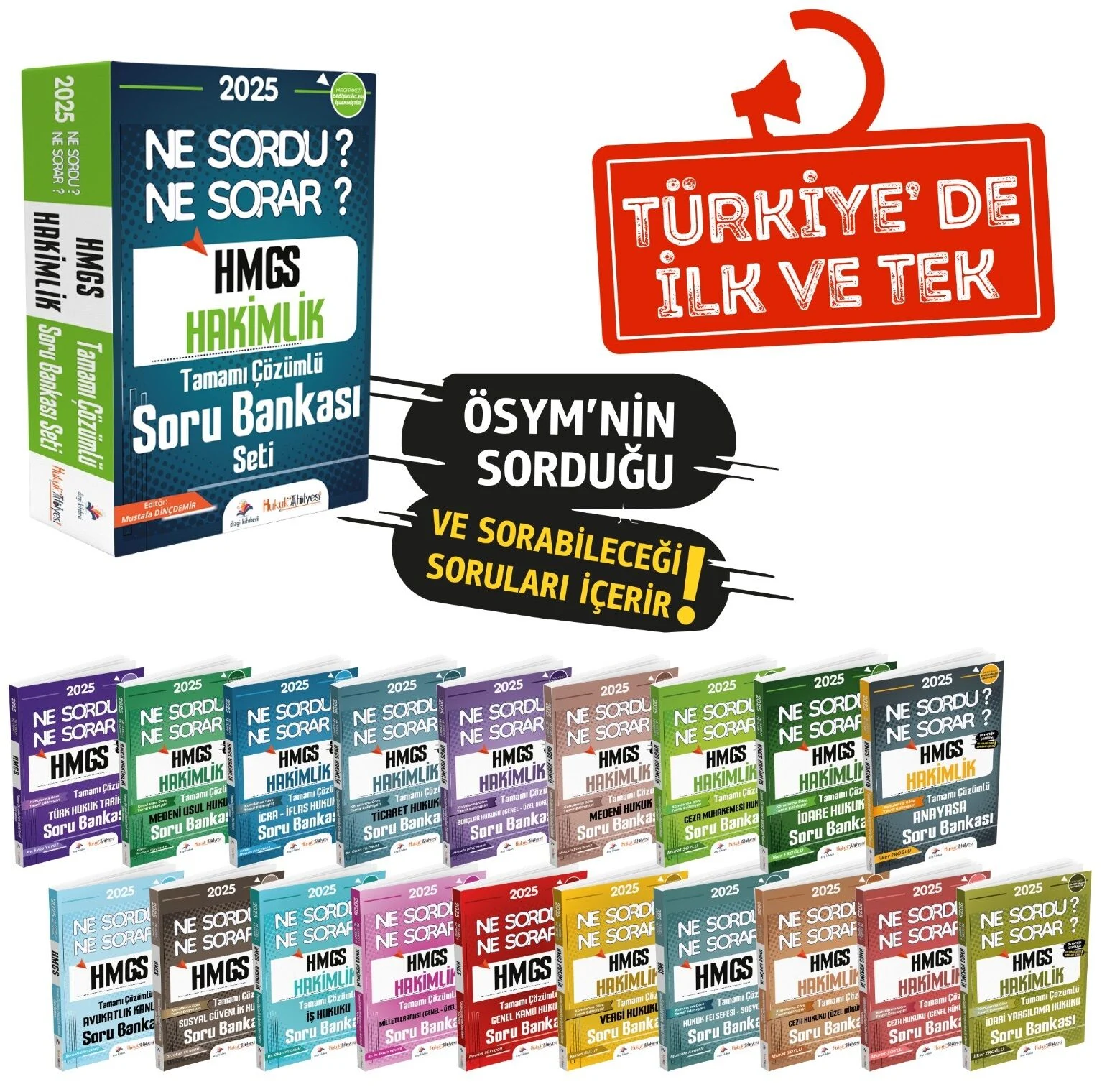 2025 Hukuk Atölyesi HMGS Hakimlik Ne Sordu Ne Sorar Soru Bankası Modüler Set Dizgi Kitap